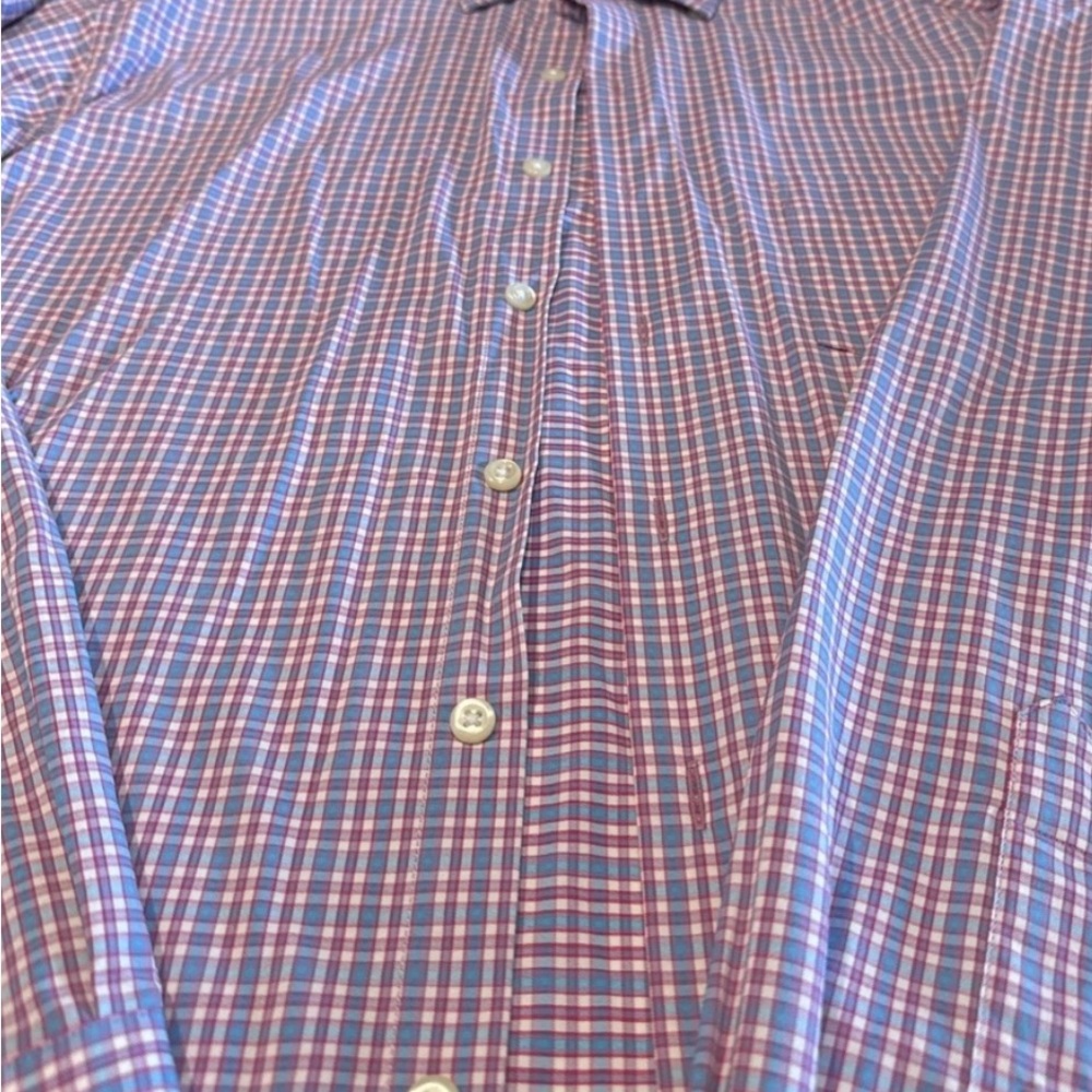 Peter Millar Blue and Pink Casual Button Down Shirt - Picture 4 of 7